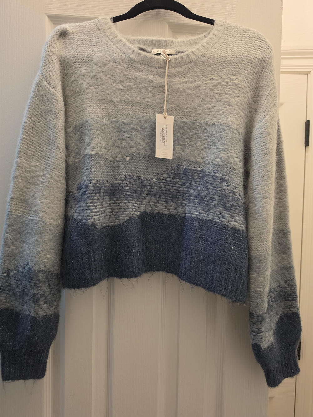 Z Supply Ombre Light to Navy Blue Crewneck Sweater